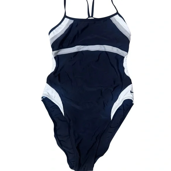 Nike Women's One Piece Swimsuit - Black and White - Picture 2 of 7